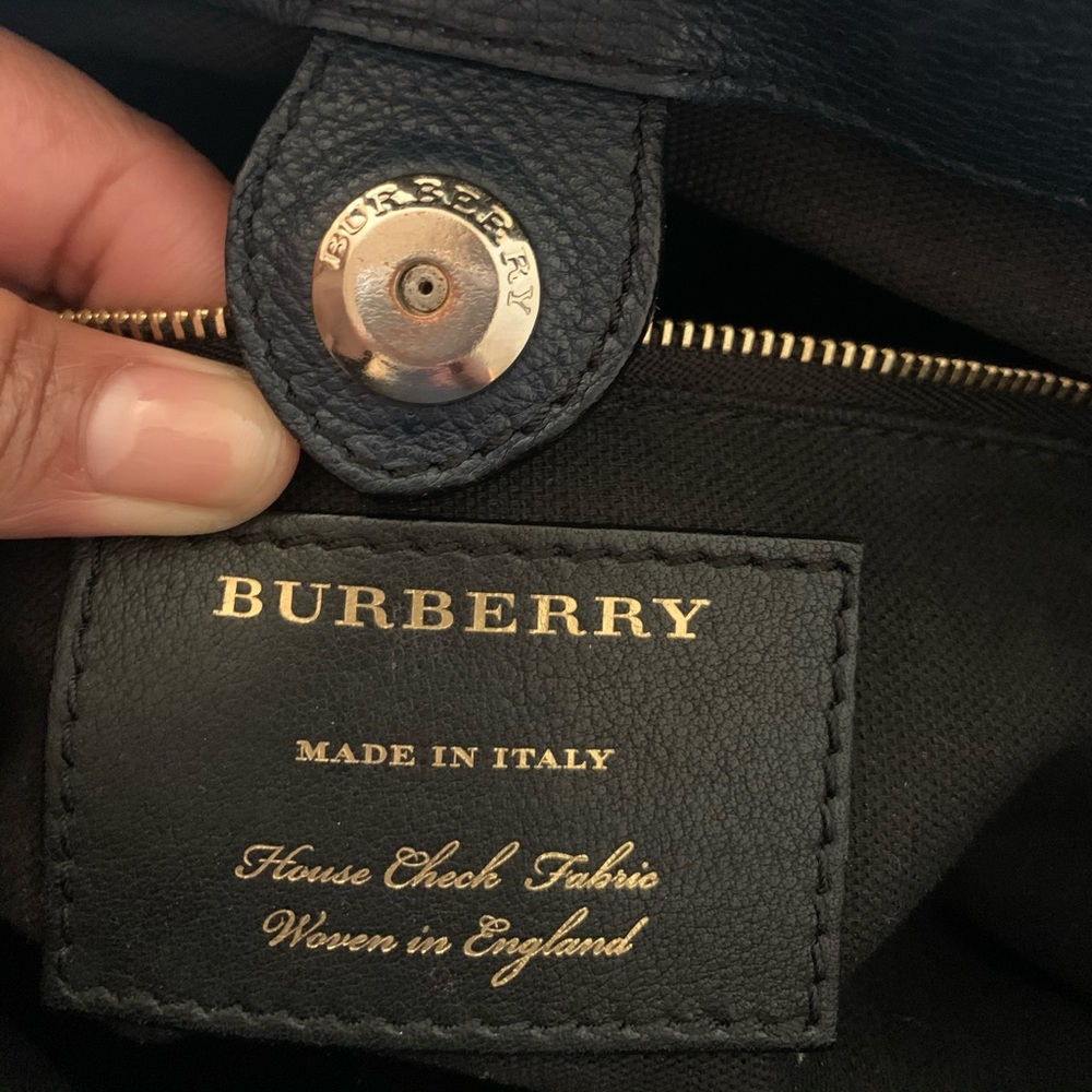 Burberry Navy Blue medium size tote - Picture 3 of 4